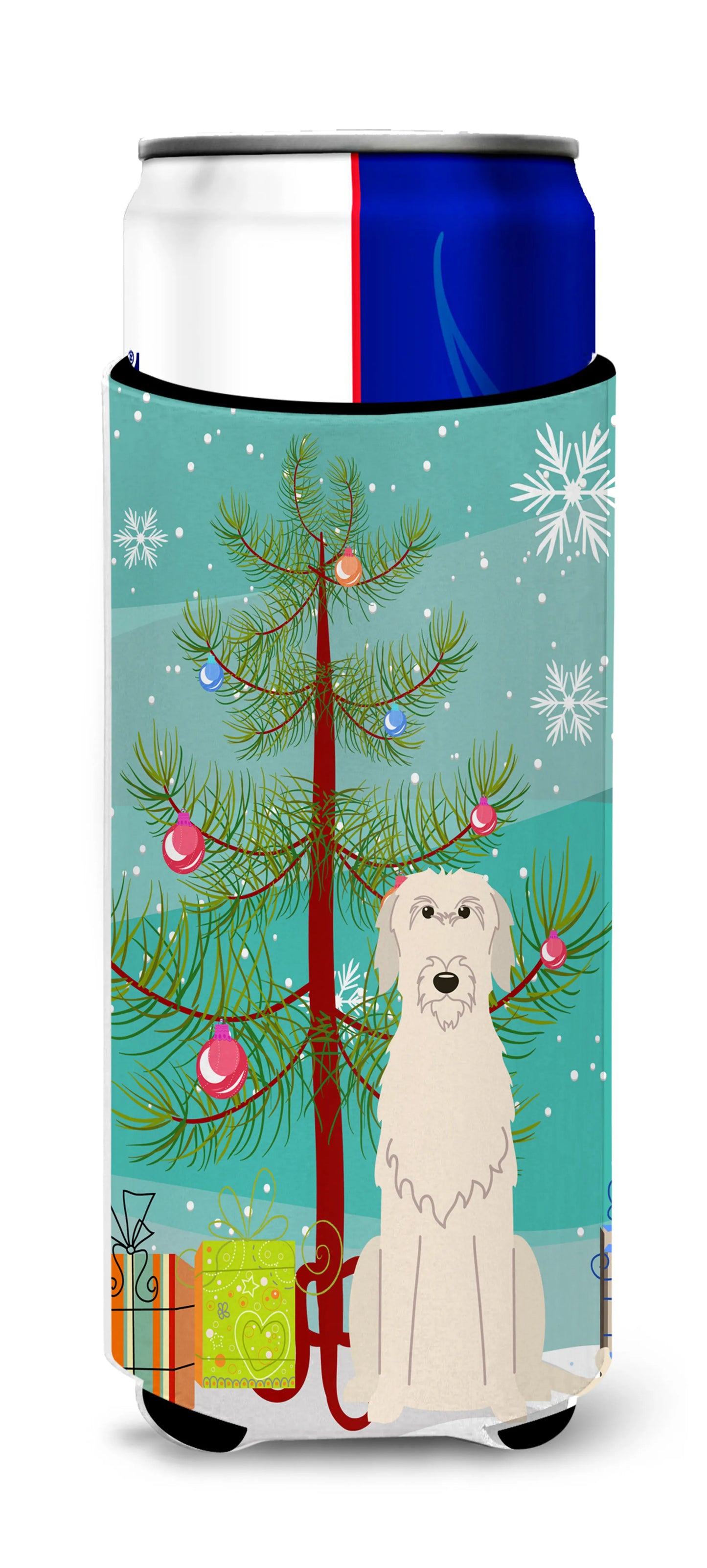 Merry Christmas Tree Dog Ultra Hugger for slim cans