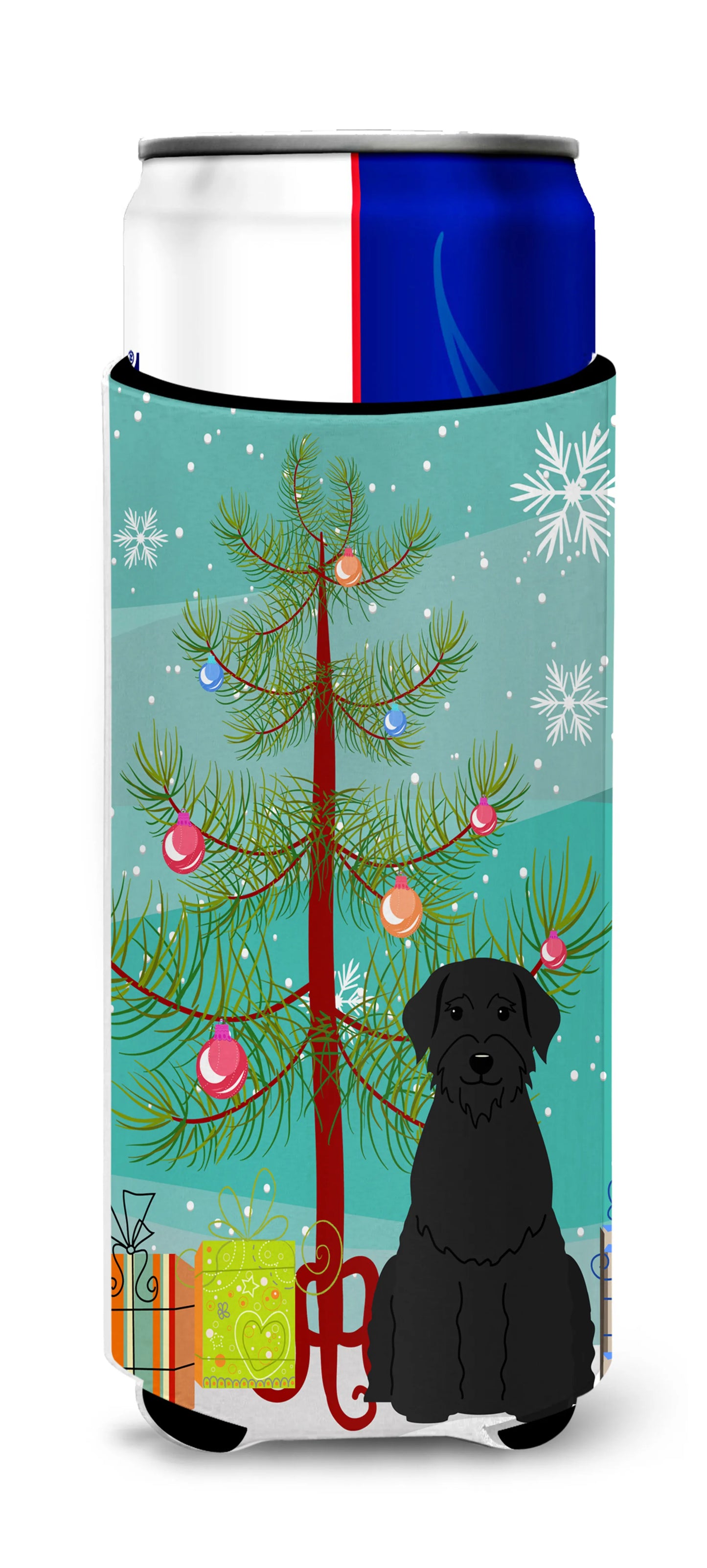 Merry Christmas Tree Dog Ultra Hugger for slim cans