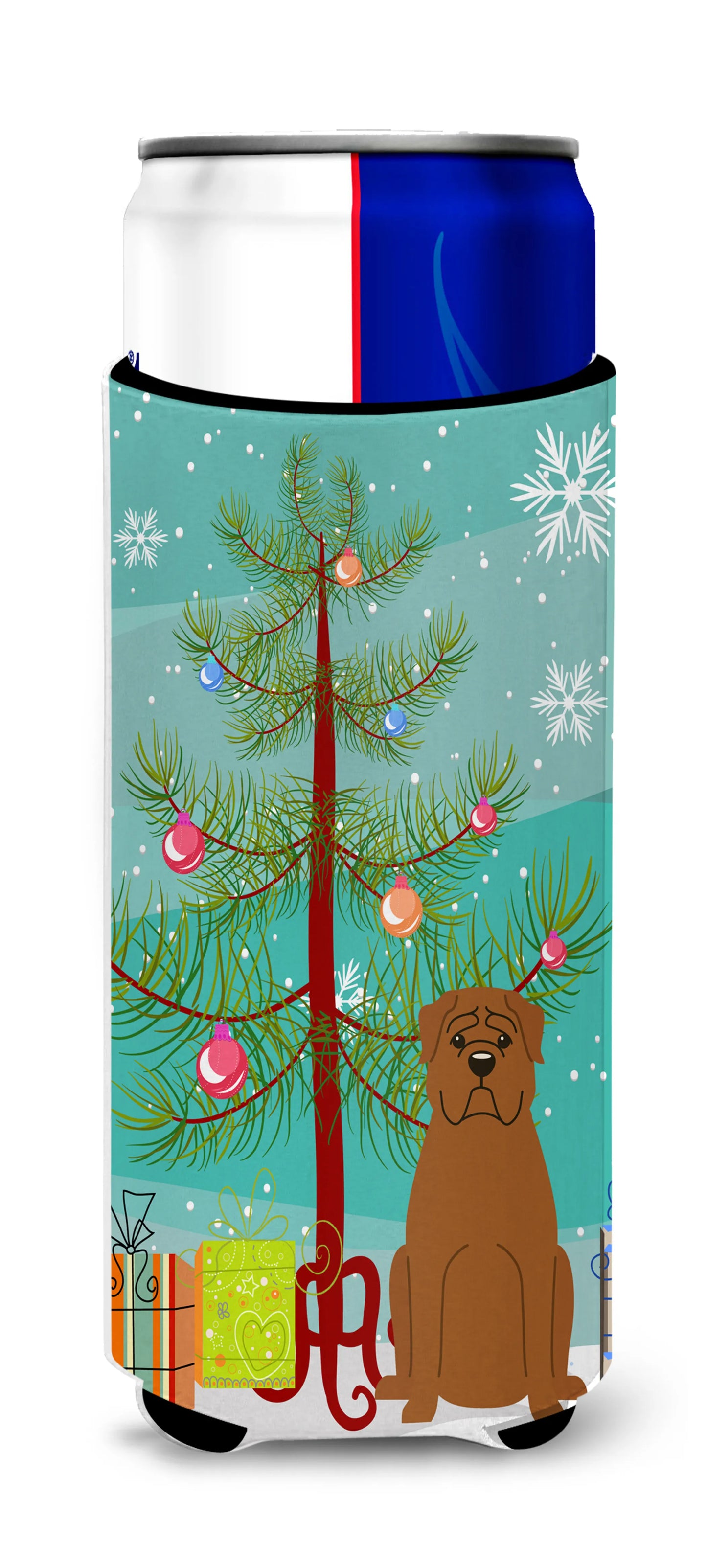 Merry Christmas Tree Dog Ultra Hugger for slim cans