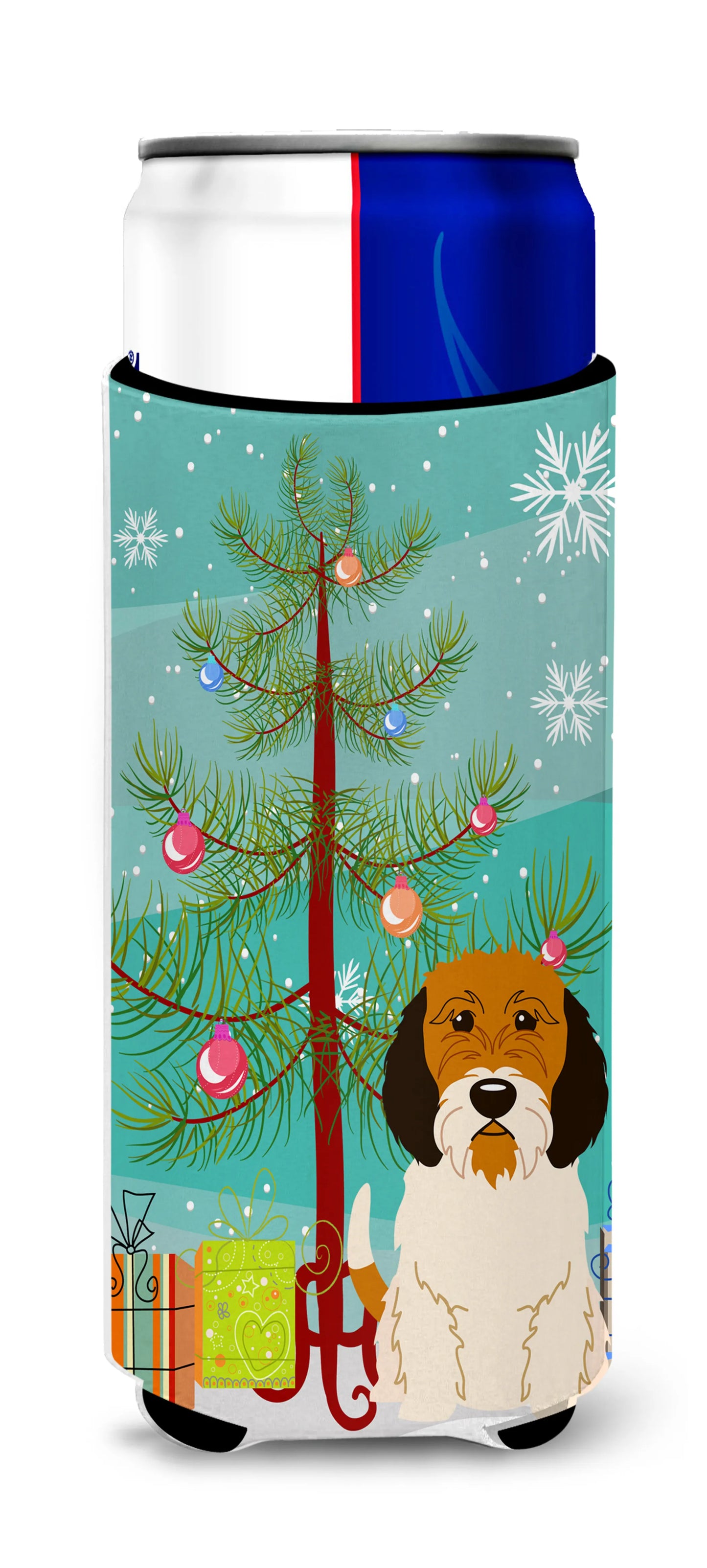 Merry Christmas Tree Dog Ultra Hugger for slim cans