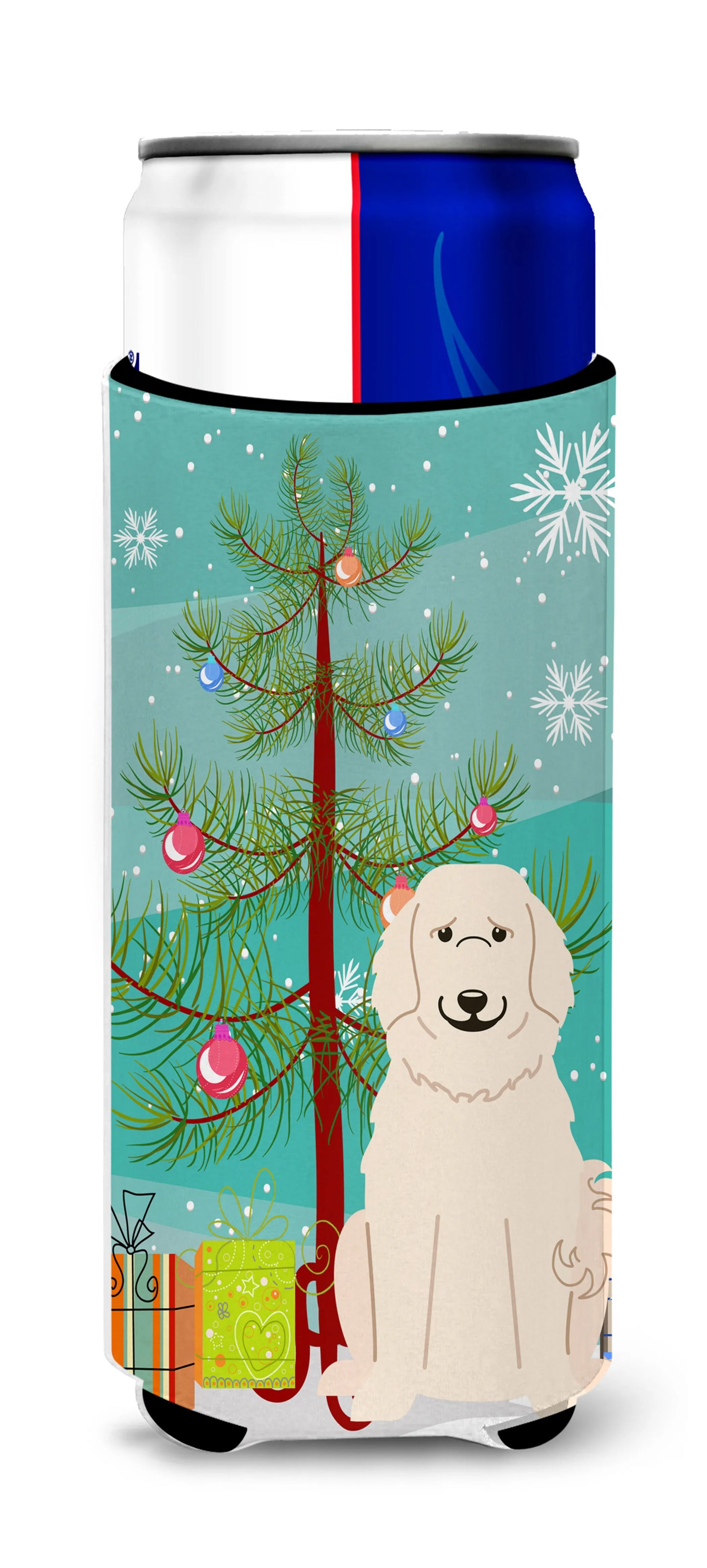 Merry Christmas Tree Dog Ultra Hugger for slim cans