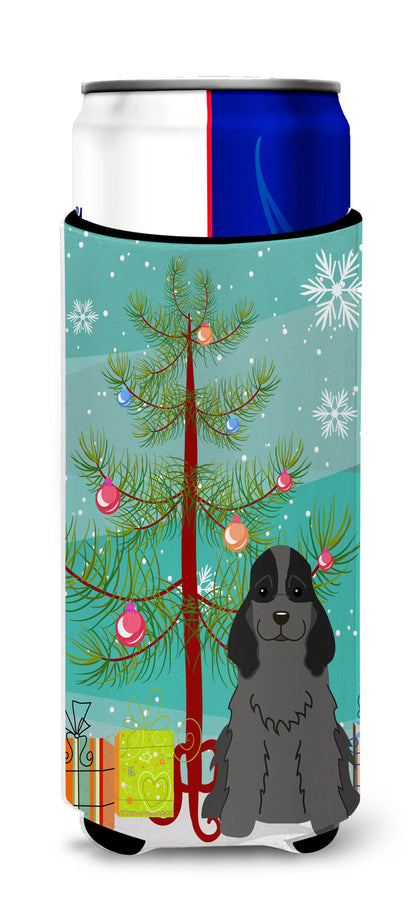 Merry Christmas Tree Dog Ultra Hugger for slim cans