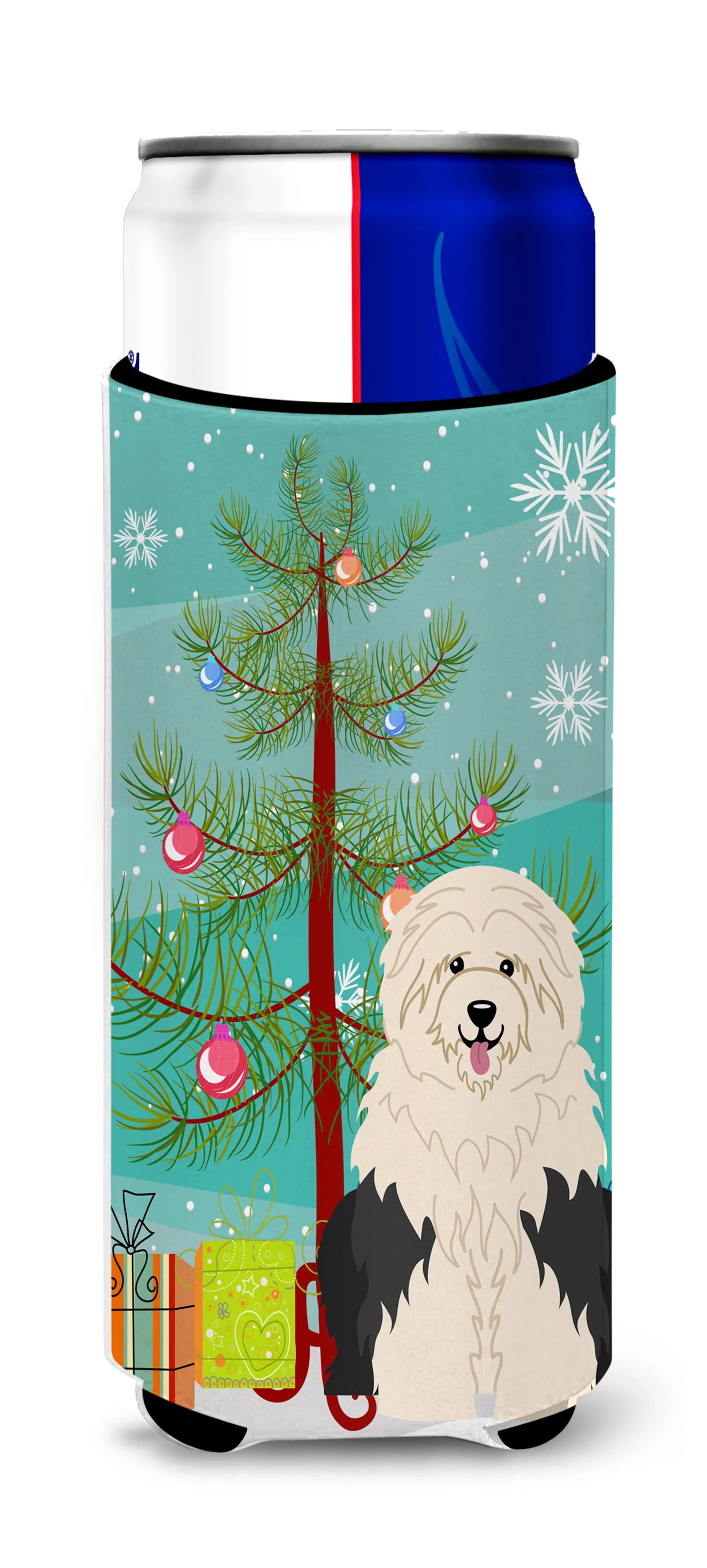 Merry Christmas Tree Dog Ultra Hugger for slim cans