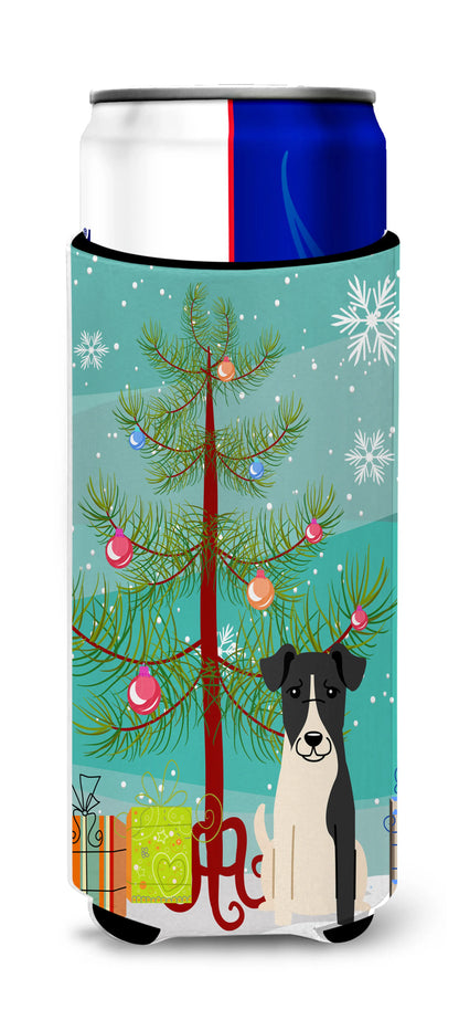 Merry Christmas Tree Dog Ultra Hugger for slim cans