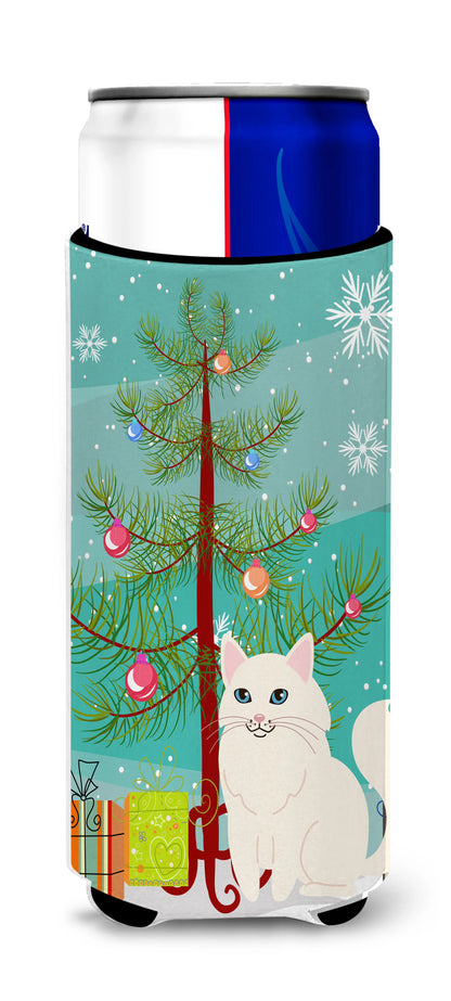 Cat Merry Christmas Tree Ultra Hugger for slim cans