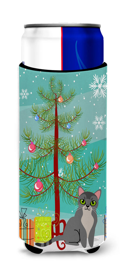 Cat Merry Christmas Tree Ultra Hugger for slim cans