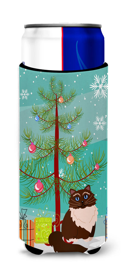 Cat Merry Christmas Tree Ultra Hugger for slim cans