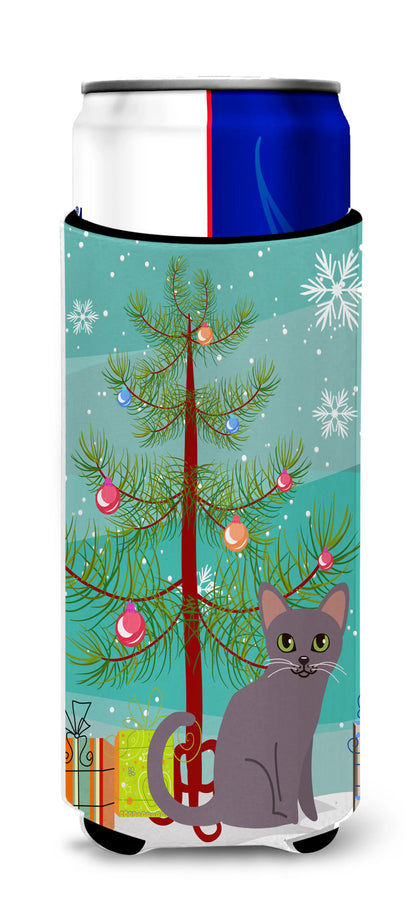 Cat Merry Christmas Tree Ultra Hugger for slim cans