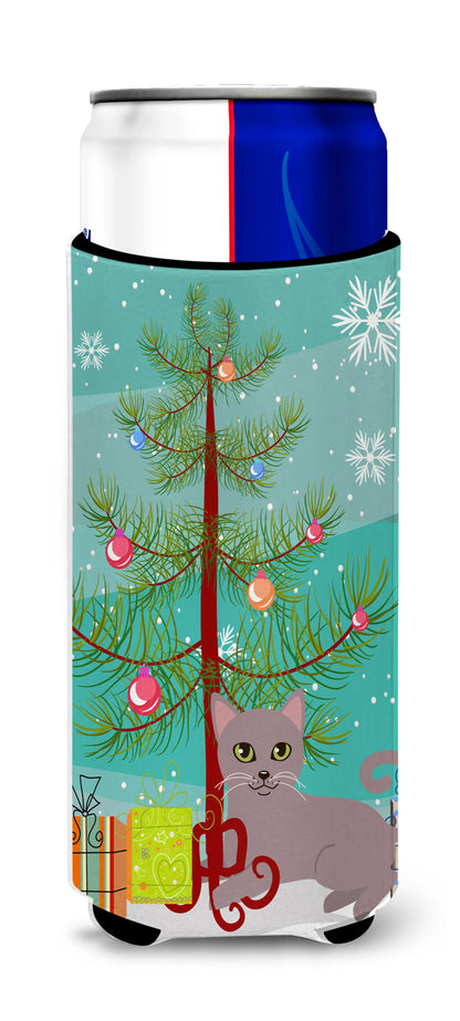 Cat Merry Christmas Tree Ultra Hugger for slim cans