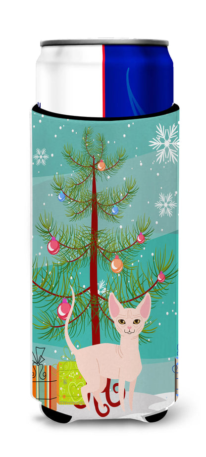 Cat Merry Christmas Tree Ultra Hugger for slim cans