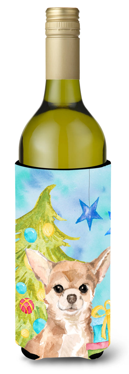 Christmas Dog Art Wine Bottle Hugger