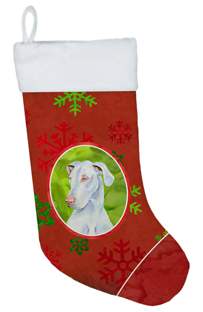 Dog and Christmas Snowflakes Christmas Stocking