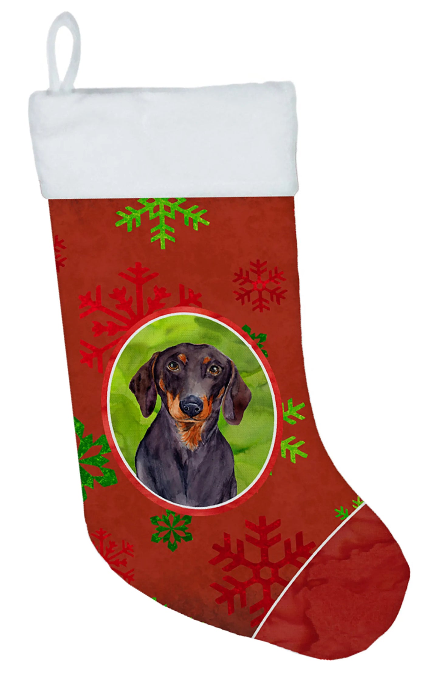 Dog and Christmas Snowflakes Christmas Stocking