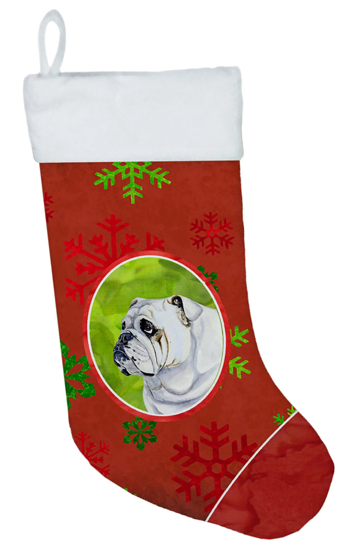 Dog and Christmas Snowflakes Christmas Stocking