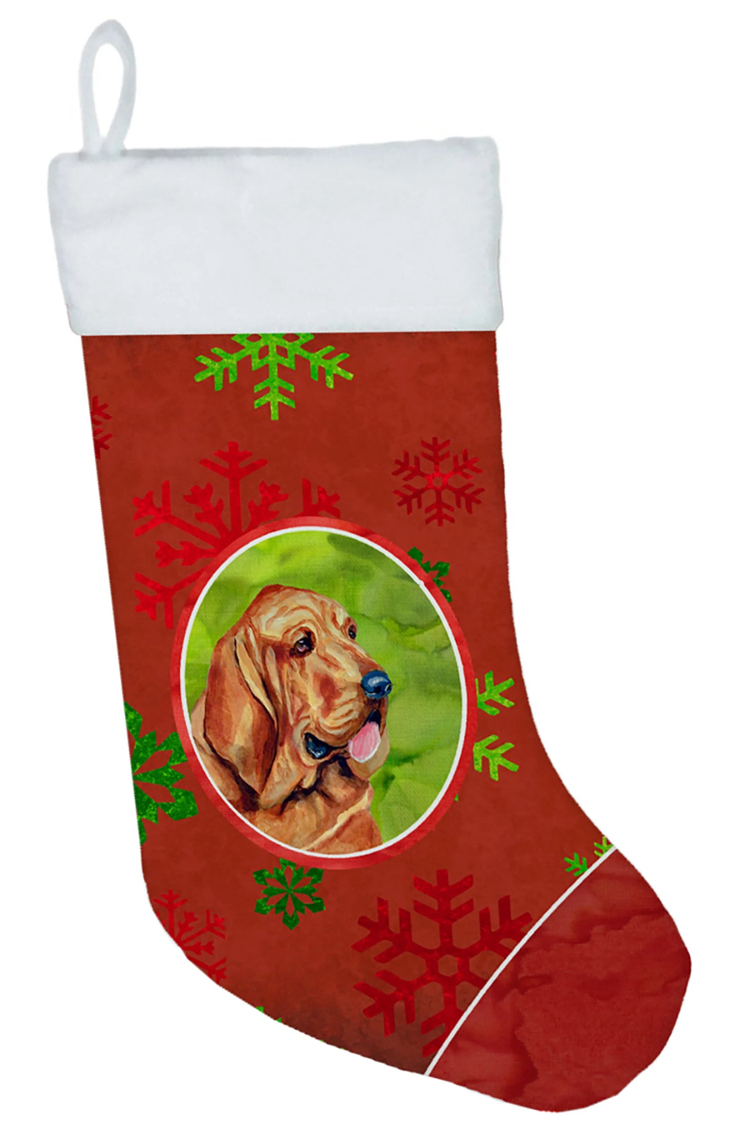 Dog and Christmas Snowflakes Christmas Stocking