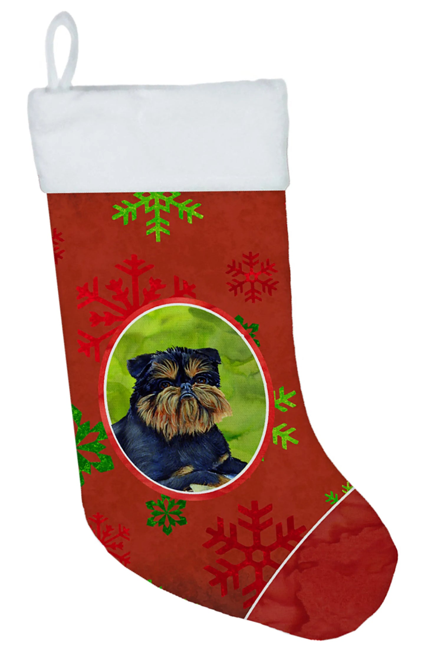 Dog and Christmas Snowflakes Christmas Stocking