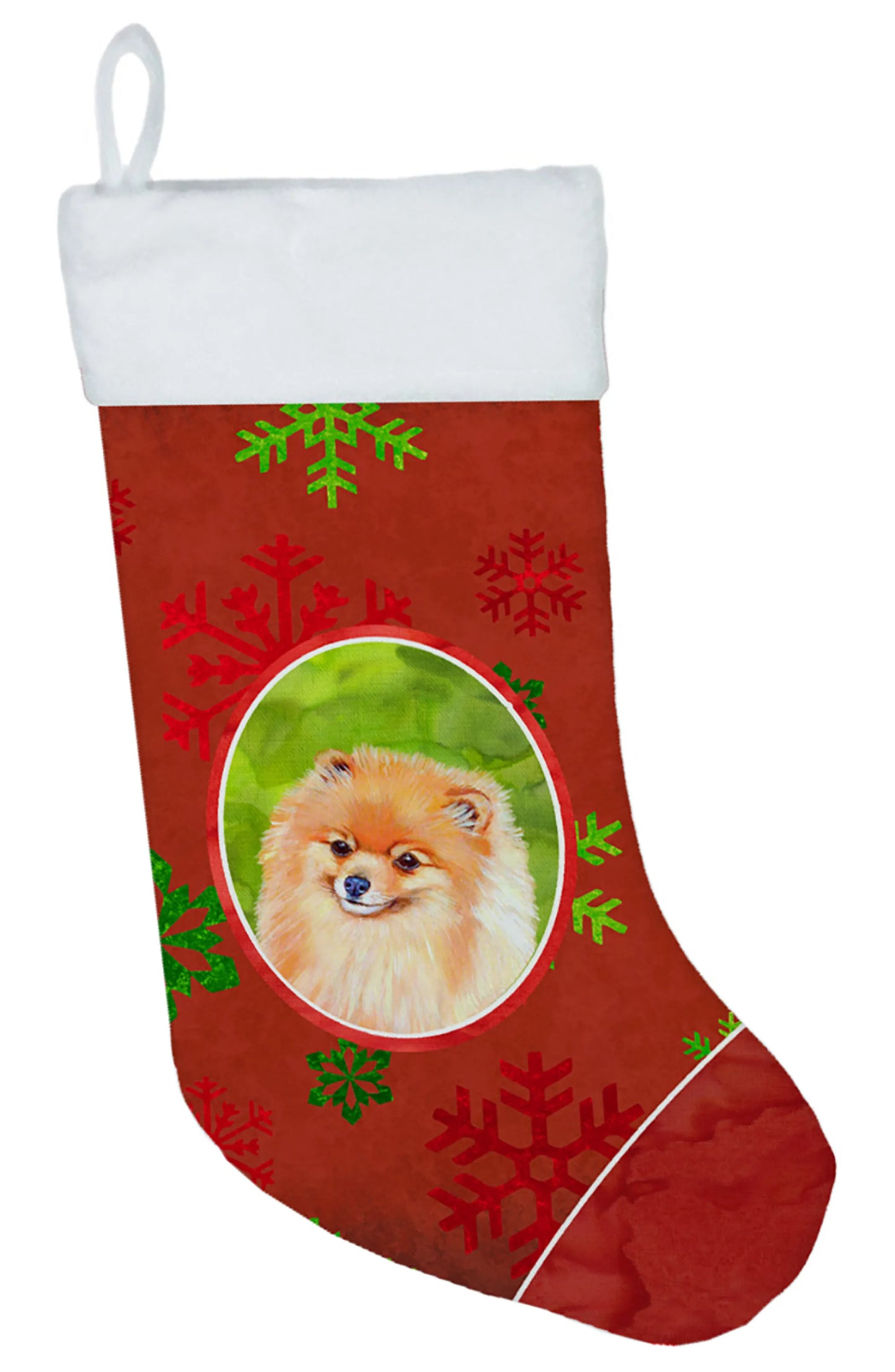 Dog and Christmas Snowflakes Christmas Stocking