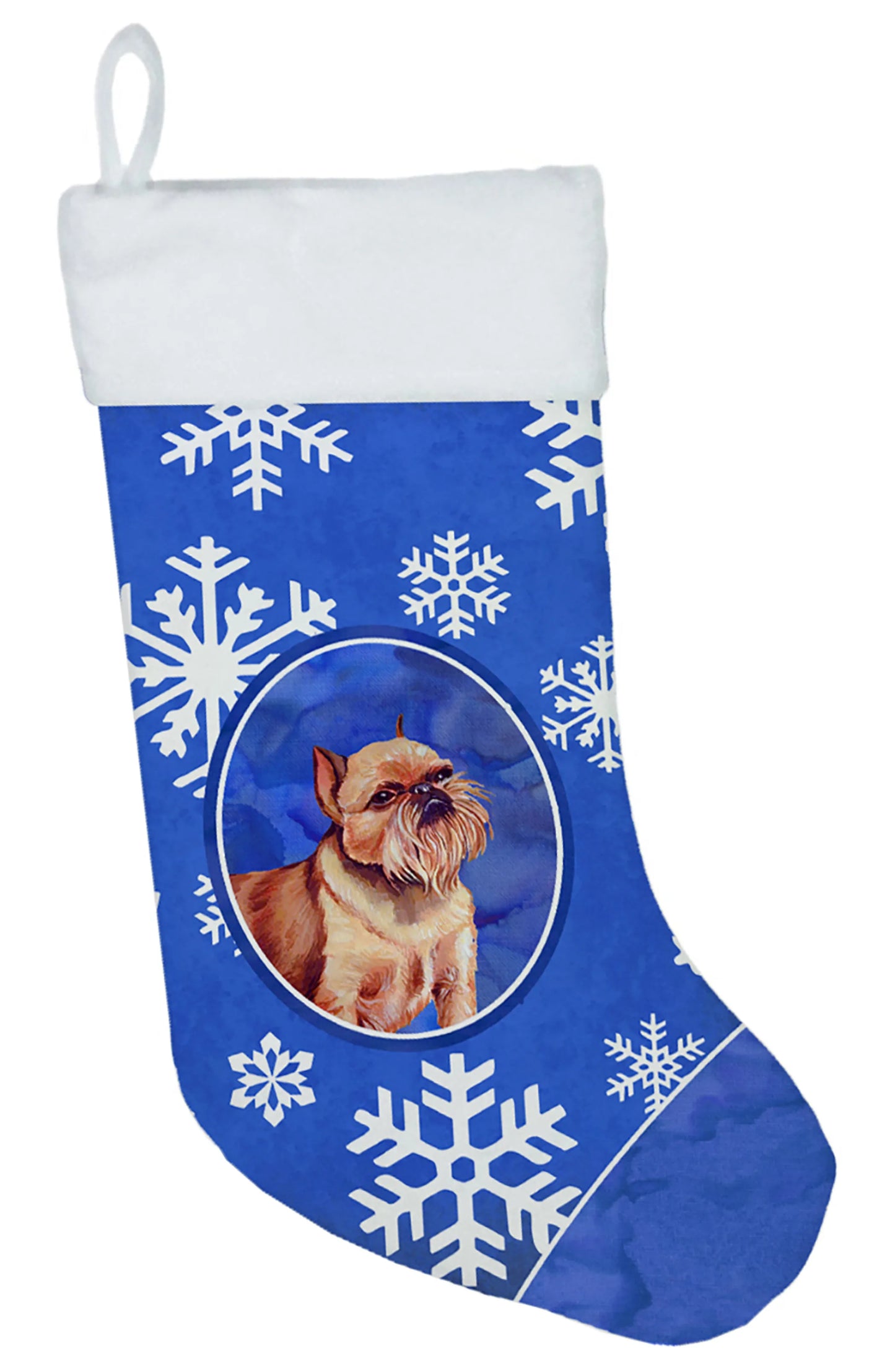 Dog and Winter Snowflakes Christmas Stocking