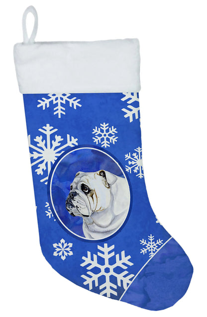 Dog and Winter Snowflakes Christmas Stocking