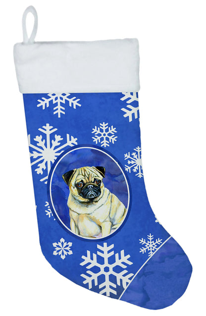 Dog and Winter Snowflakes Christmas Stocking