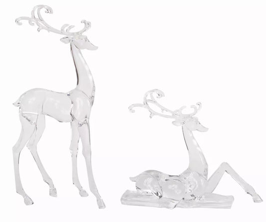 Deer Figurines (Set of 2) 10.75"H,17.75"H Acrylic