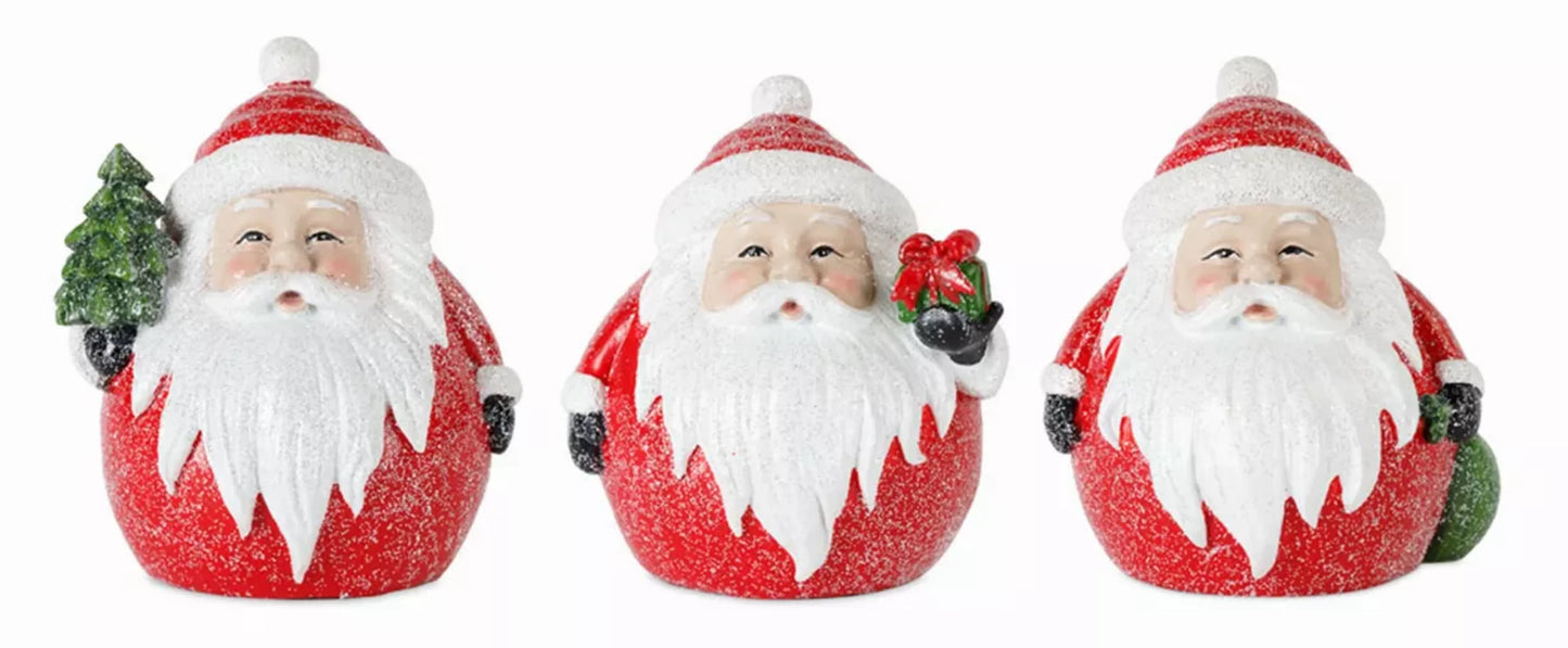 Santa (Set of 6) 5"H Resin