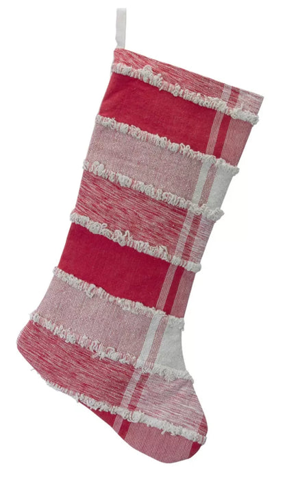 Plaid Stocking 20"H (Set of 2)  Cotton