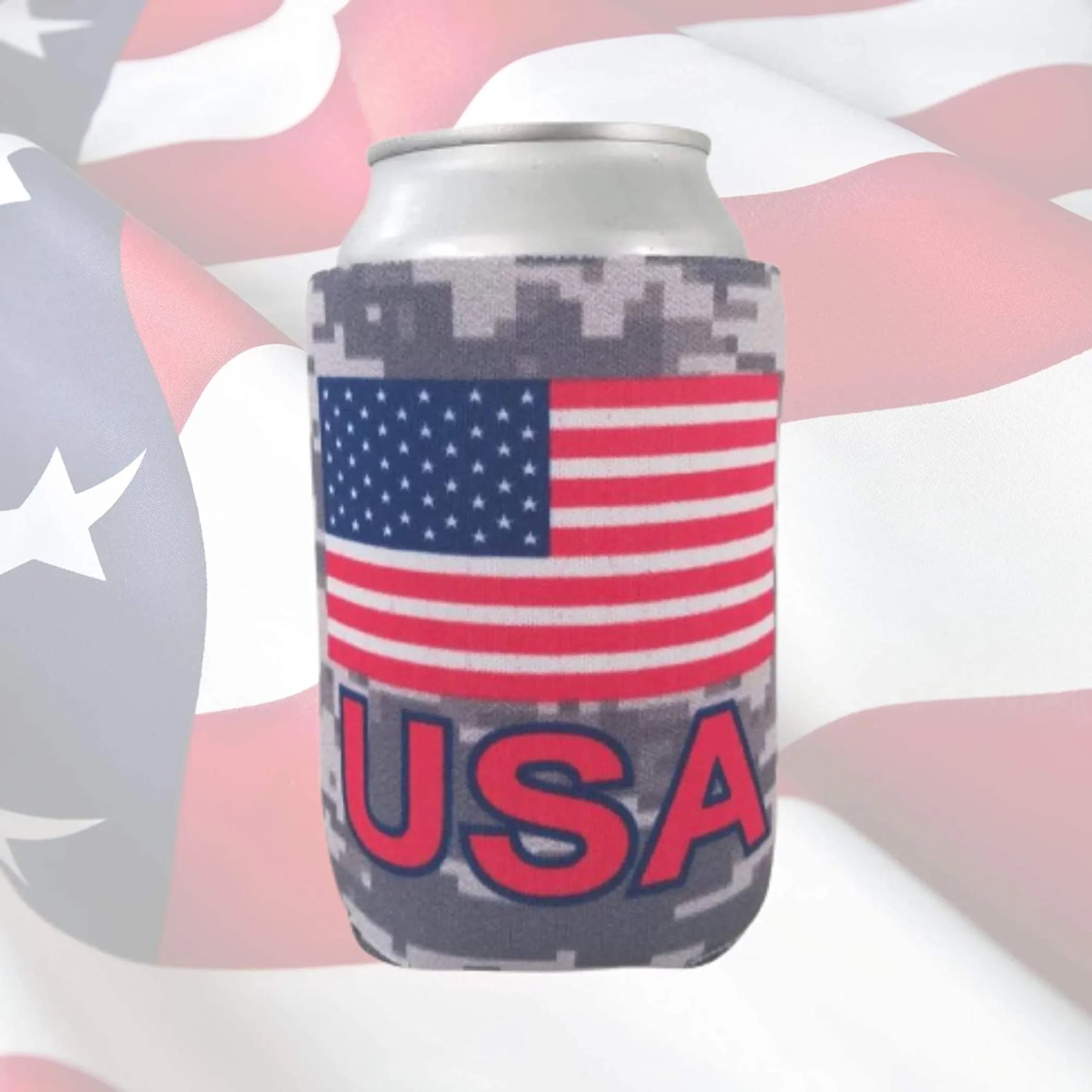 USA American Flag Can Cooler