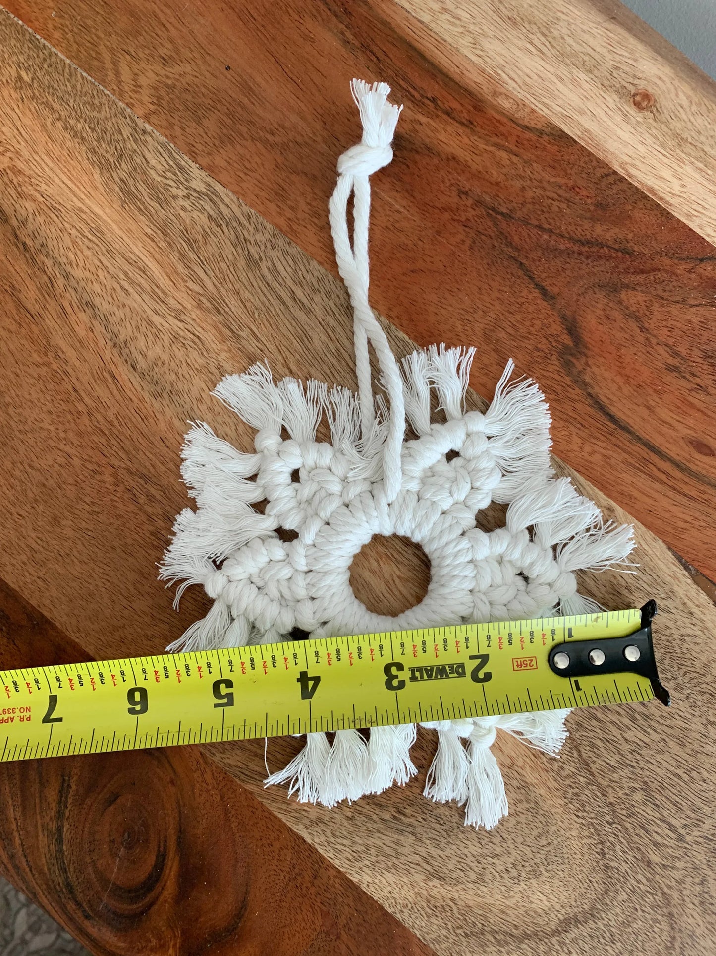 Christmas Ornament- Handwoven Macrame Snowflake