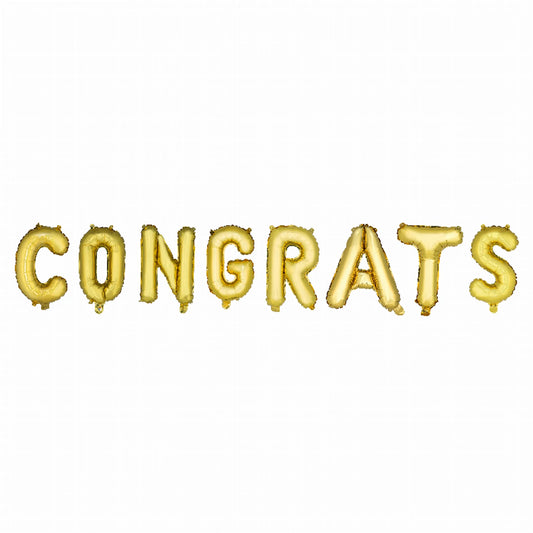 Gold Congrats Mylar Balloon