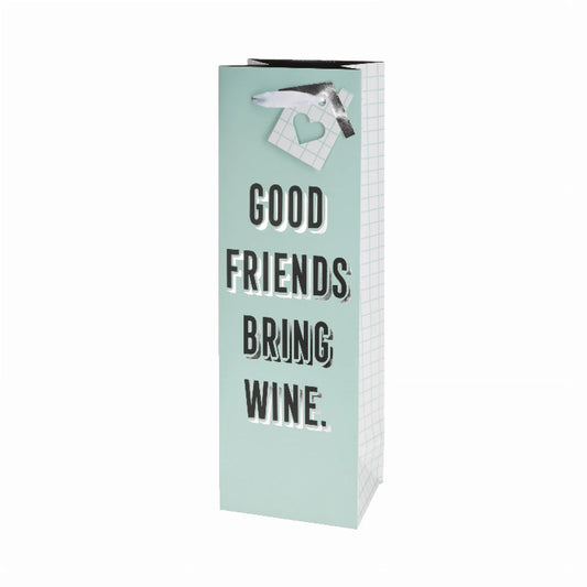 Good Friends Bring Wine Single-Bottle Wine Bag