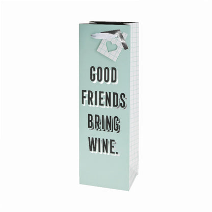 Good Friends Bring Wine Single-Bottle Wine Bag