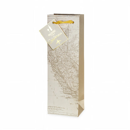 California Wine Map Single-Bottle Bag By Cakewalk