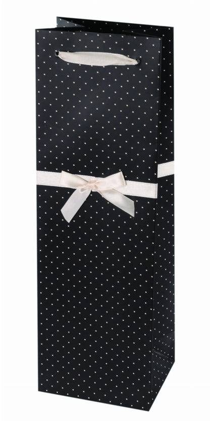 Elegant Black And White Wine Bag