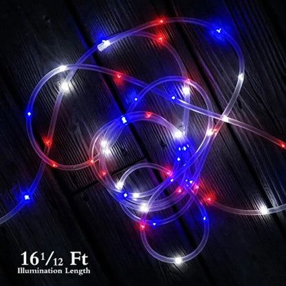 50 LED Bright White Solar Rope Light